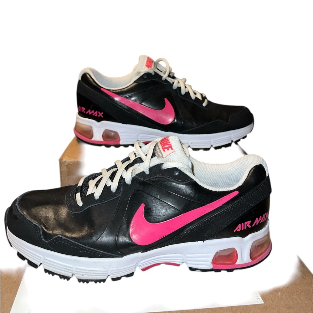 NIKE Air Max Run Lite+ Running Shoes Womens 
Black And Pink US 8